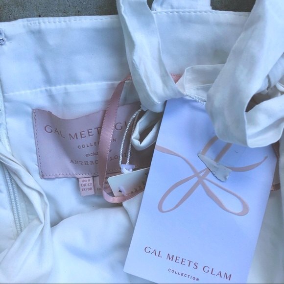 Gal Meets Glam Trudy Dress White Tonal Floral Applique Fit and Flare 8 NWT - Picture 3 of 10